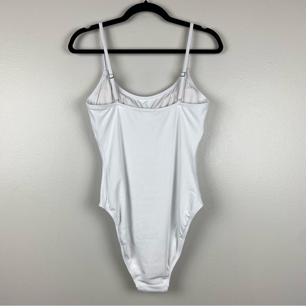 Andie The Amalfi One Piece Swimsuit White Ribbed Long Torso Size XXXLT/20 NWT - Picture 6 of 9